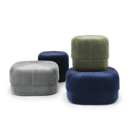 Pouf Circus Large / Ø 65 cm - Velours - Normann Copenhagen - Rose Blush - Coton, Velours