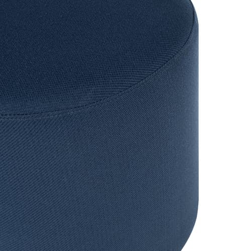 Pouf Folk Grand tissu bleu / Ø 40 x H 40 cm - NOO.MA - Bleu crépusculaire (polyester) -  Ouate, Bois, Mousse, Tissu polyester