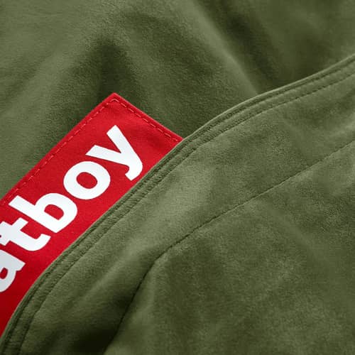 Pouf Original Slim Velvet / Velours recyclé - 155 x 120 cm - Fatboy - Vert profond -  Micro-billes EPS, Velours polyester recyclé