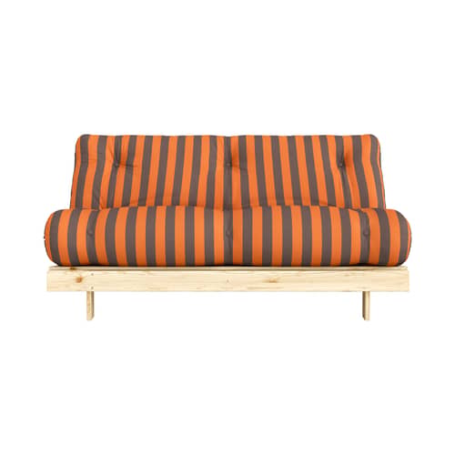 Schlafcouch Roots textil orange / L 160 cm – 3 Positionen / Struktur aus heller Kiefer - KARUP - Beige quarzite (423) - FSC-zertifiziertes Massivholz Kiefer, Gewebe, Schaumstoff