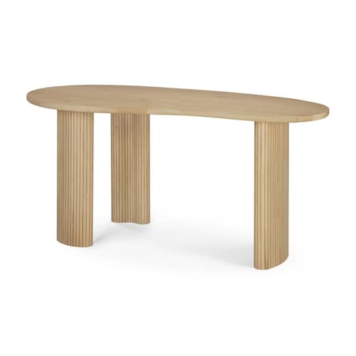 Scrivania Boomerang legno naturale / 160 x 83 cm - Ethnicraft - Rovere naturale oliato - Massello di quercia oliato