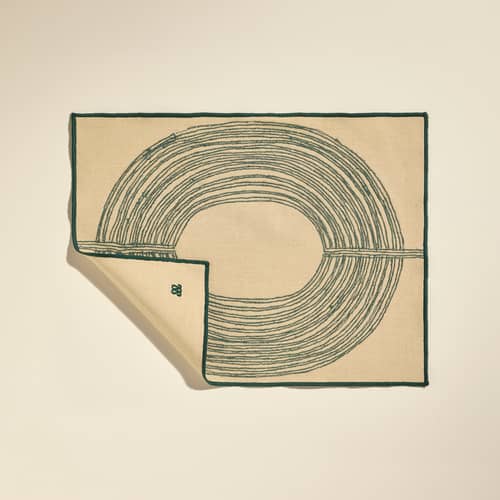 Set de table Mirage vert / 45 x 35 cm - Brodé main - Maison Sarah Lavoine - Thé de Chine - Coton