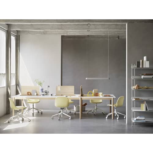Suspension Linear LED métal noir / L 87,2 cm - Muuto - Noir - Aluminium