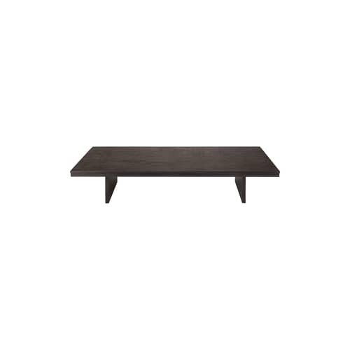 Table basse Grooves bois / 170 x 120 x H 34 cm - Ethnicraft - 170 x 120 cm - Teck massif teinté