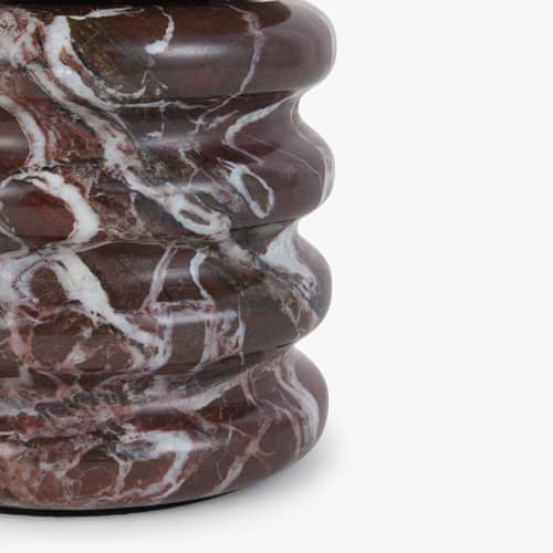 Noctis Table lamp stone red / Marble - NV GALLERY - Red marble / White marble & brushed brass - Glass, Iron, Marble
