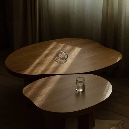 Tavolino Farmhouse Pond legno naturale / 78 x 93,6 cm x H 37 cm - Frama  - 78 x 93,6 cm / Rovere - Massello di quercia oliato
