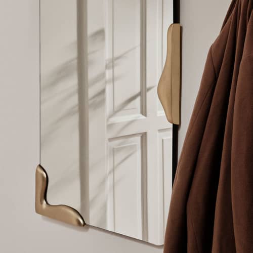 Roberta Large Wall mirror metal gold / L 61 x H 112 cm - BROSTE COPENHAGEN - Gold -  Verre miroir, Aluminium