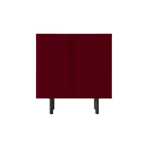 Buffet Tacito rouge / L 100 x H 107 cm - Portes en feutre - Magis - Bordeaux (intérieur portes vert clair) - Aluminium anodisé, Feutre, MDF