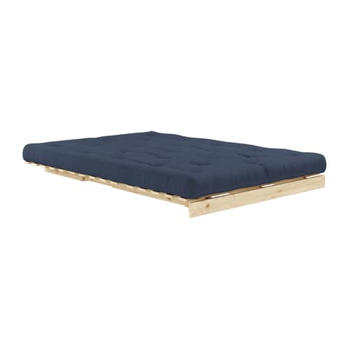Canapé convertible Roots / L 140 cm - 3 positions / Structure pin clair - KARUP DESIGN - Bleu marine 737 / Pin clair - Fibres recyclées mélangées, Mousse, Pin massif certifié FSC, Tissu