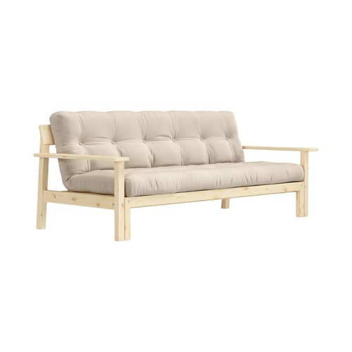 Canapé convertible Unwind / L 218 cm - KARUP DESIGN - Beige 747 / Pin clair - Fibres recyclées mélangées, Mousse, Pin massif certifié FSC, Tissu