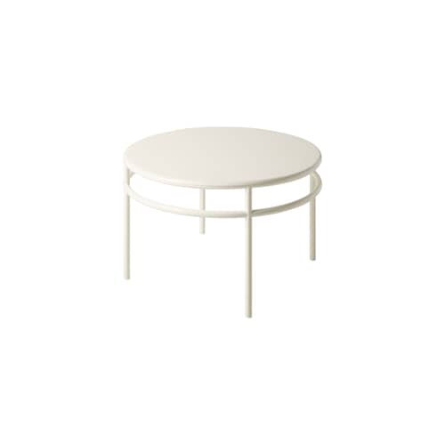 T37 Coffee table metal white / Ø 80 x H 49.5 cm - Tolix - Pearly white - Stainless steel