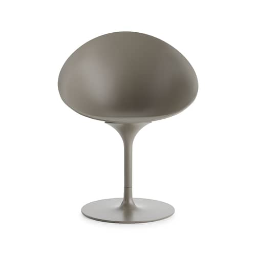 Drehsessel Ero/S/ plastikmaterial beige / Soft-Touch-Oberfläche - Kartell - Mattes Greige (Soft-Touch) - bemaltes Polykarbonat, Gegossenes Aluminium