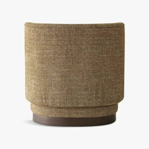 Gepolsterter Sessel Giulio textil braun - NV GALLERY - Karamel / Holz dunkel - FSC-zertifiziertes Holz, High Density-Schaum, Tissu Tweed
