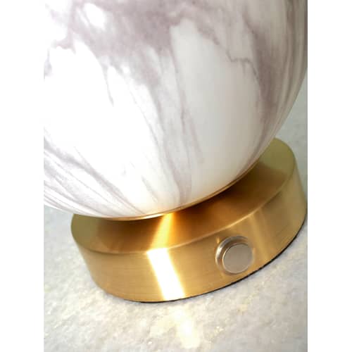Lampe De Table En Onyx Marbre Naturel - 11x6 Pouces - Beige Ivoire - Salon
