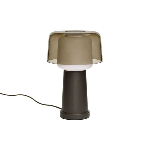Lampe de table Revolve verre marron - Fatboy - Coffee - Aluminium, Verre soufflé bouche