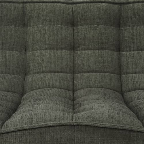 Canapé droit N701 / 3 places - L 210 cm - Ethnicraft - Vert Mousse - Bois, Coton recyclé, Mousse