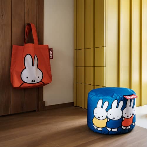 Pouf enfant Point x Miffy / Nylon -  Ø 50 cm - Fatboy - Bleu -  Micro-billes EPS, Nylon
