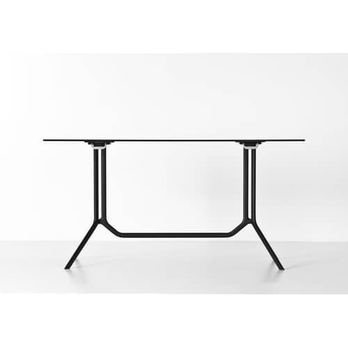 Table pliante Poule double blanc / 120 x 60 cm - HPL - Kristalia - Blanc pur - Aluminium laqué époxy, HPL