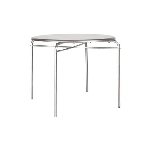 Runder Tisch Petit Rond OUTDOOR metall / Ø 90 cm - Frama  - Stahl gebürstet - gebürsteter rostfreier Stahl