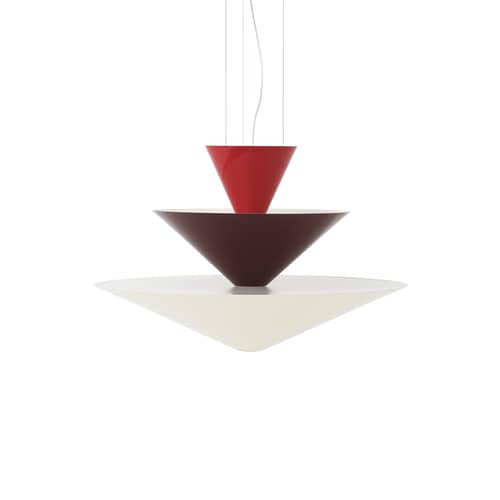 Suspension Gio LN14 / LED - Ø 60 x H 39 cm - &tradition - Rouge Vermillon / Bordeaux foncé / Écru - Aluminium thermolaqué