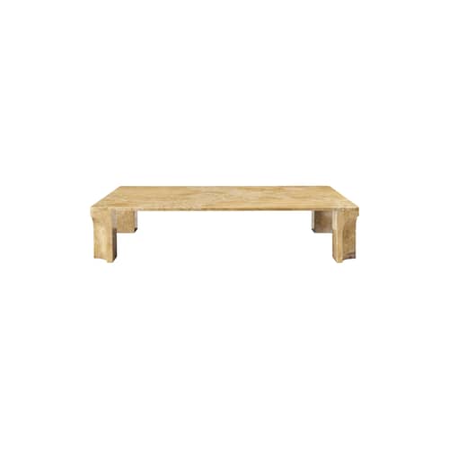 Table basse Doric marbre jaune / 140 x 80 cm - Gubi - Marbre ambre miel - Marbre