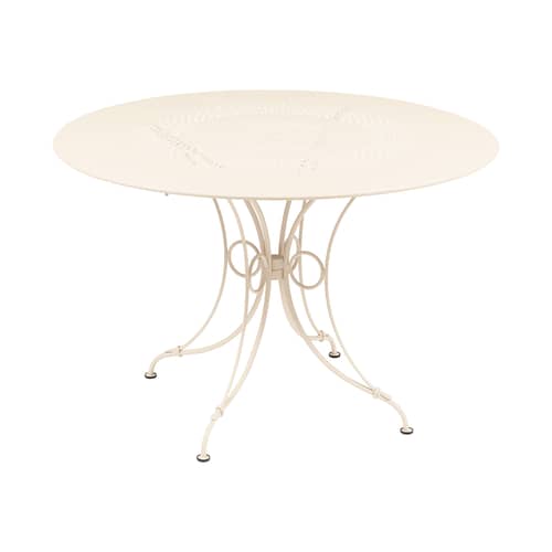 Table ronde 1900 / Ø 117 cm - Trou parasol / 8 personnes - Fermob - Beige latte - Acier