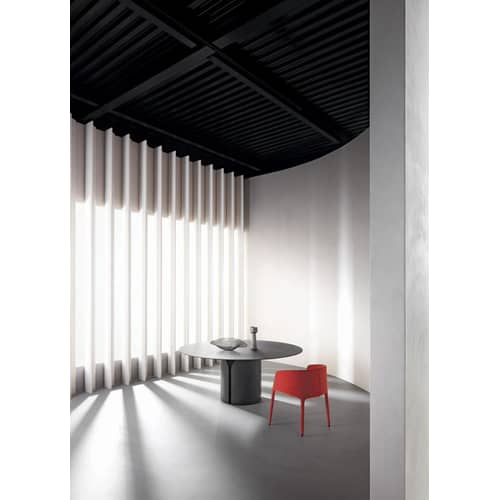 Table ronde NVL bois noir / Ø 150 cm - By Jean Nouvel - MDF Italia - Noir - MDF laqué, Polyuréthane