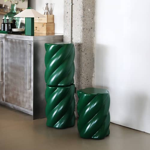 Tabouret Marshmallow vert / Ø 33 x H 45 cm - & klevering - Vert - Polyrésine