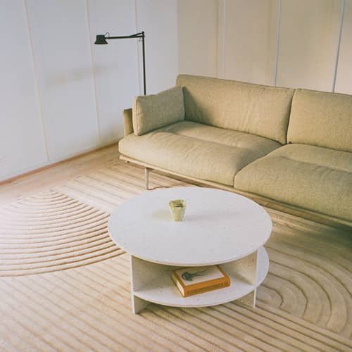 Tavolino Halves pietra bianco / Ø 85 cm - Muuto - Bianco / Terrazzo - Terrazzo