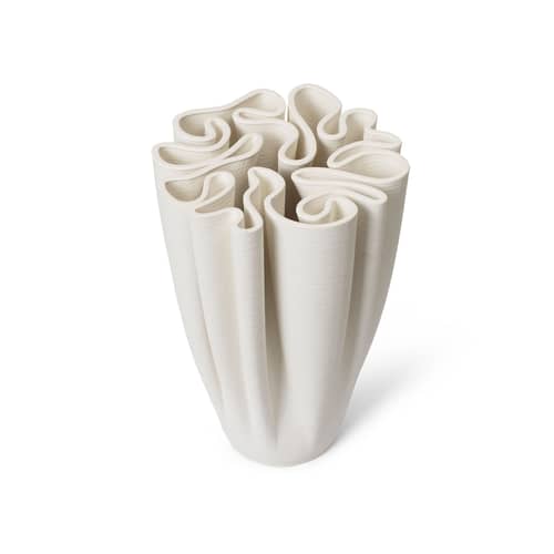 Vase Dedali Large céramique blanc / Ø 17 x H 25 cm - Ferm Living - H 25 cm / Blanc - Grès