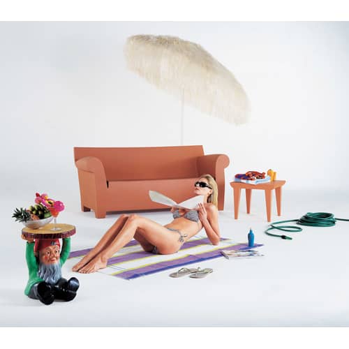 Bubble Club 2-seater outdoor sofa plastic material grey / L 189 cm - Philippe Starck, 2000 - Kartell - Clear grey - Polypropylene