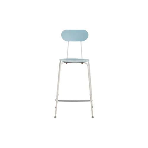Chaise de bar Mariolina bleu / H 66 cm - Magis - Bleu ciel / Piètement blanc - Acier, Polypropylène