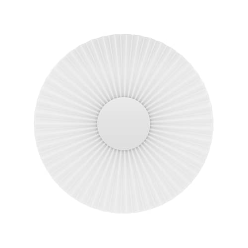 Applique Carmen LED tissu blanc /Ø 50 cm - Double branchement : mural ou prise - Hartô - Blanc - Métal laqué, Tissu plissé