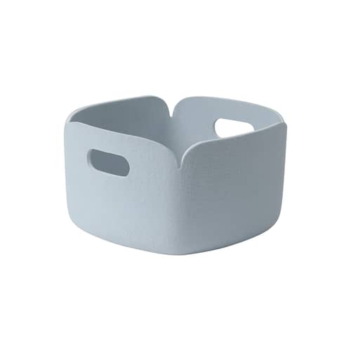 Cestino Restore tessuto blu / 28 x 28 cm - Bottiglie di Plastica riciclata - Muuto - Azzurro - Feltro riciclato