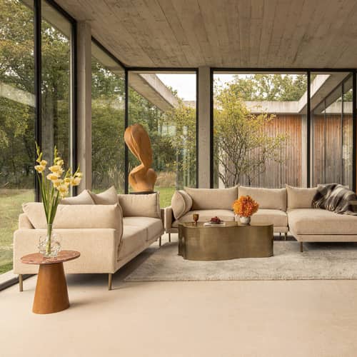Anders Coffee table metal gold / 120 x 60 cm - NV GALLERY - Brushed brass - Iron