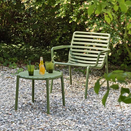 Doga Coffee table composite material green / Ø 49.5 x H 39.5 cm - NARDI - Agave green - Fibreglass resin