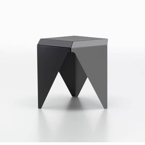 Couchtisch Prismatic 1 metall grau / Isamu Noguchi, 1957 / 41 x 41 x H 37,5 cm - Vitra - Dunkelgrau (3 Schattierungen) - Aluminium