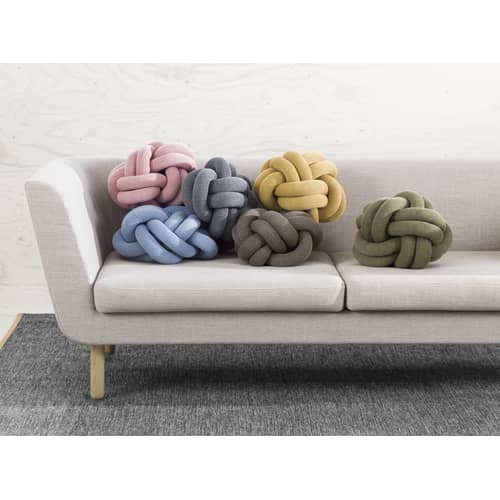 Coussin Knot tissu jaune / Fait main - 30 x 30 cm / 2016 - Design House Stockholm - Jaune - Acrylique, Laine