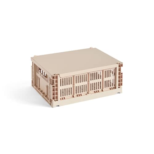 Deckel  metall beige / Für Korb Colour Crate Medium 26,5 x 34,5 cm - Hay - Puder - Stahl