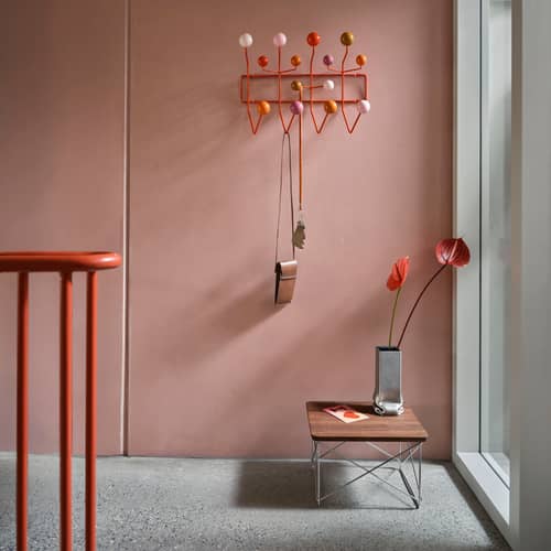 Occasional Table LTR End table wood brown / Eames (1950) - Vitra - Dark walnut / Steel base, legs - Solid walnut, Stainless steel wire