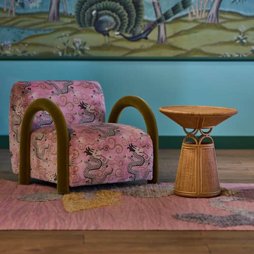 Toffee Large End table cane & fibres beige / Ø 60 x H 65 cm - POPUS EDITIONS - Natural Rattan - Rattan