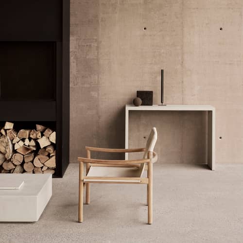 Fauteuil Safari Outdoor - Ethnicraft - Dune / Teck - Teck massif, Toile outdoor