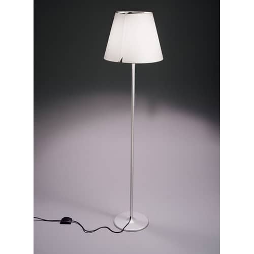 Melampo Mega Floor lamp metal textile grey / H 217 cm - Artemide - Aluminium - Aluminium, Fabric