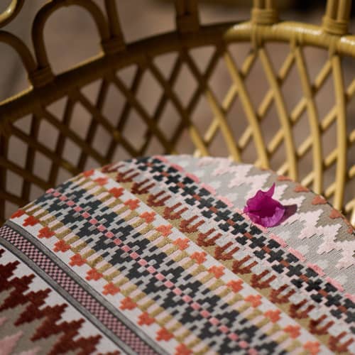 Gepolsterter Sessel Miss Lo faser braun / Inklusive Sitzkissen - POPUS EDITIONS - Braun, Beige (Stoff Romo) / Rattan - Gewebe, Rattan, Schaumstoff