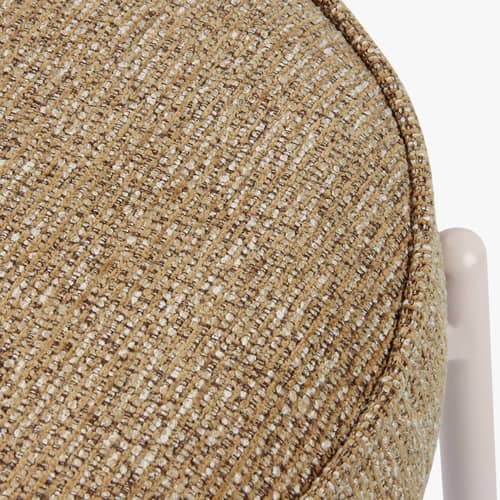 Gepolsterter Stuhl Milo textil braun - NV GALLERY - Braun / Beiges Metall - Eisen, High Density-Schaum, Tissu Tweed