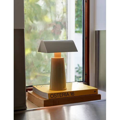 Lampada senza fili ricaricabile Caret MF1 metallo grigio / Acciaio - H 22 cm - &tradition - Grigio seta - Acciaio laccato