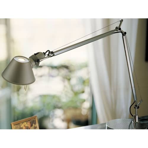 Lampe de bureau Tolomeo Micro métal rouge / 1987 - Artemide - Rouge - Acier, Aluminium