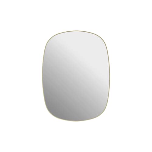 Miroir mural Framed Small métal jaune / 44 x 59 cm - Muuto - Jaune clair - Acier thermolaqué, Verre