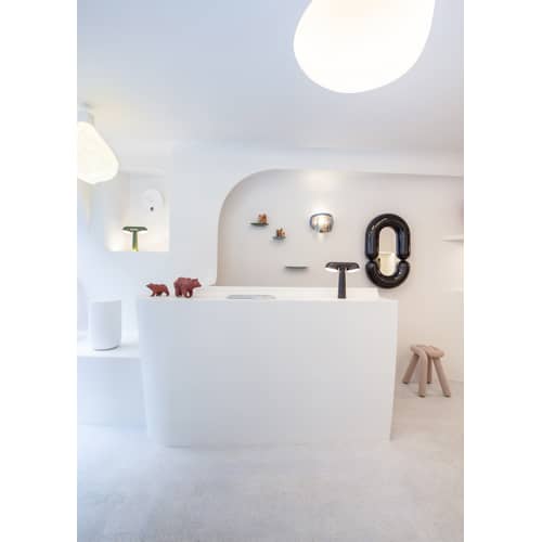 Miroir mural Zodiac Bumper Medium céramique noir /  L 55 x H 90 cm - Jean-Baptiste Fastrez, 2020 - Moustache - Noir - Céramique, Verre