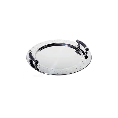 Piano/vassoio Graves metallo nero / Ø 48 cm - Alessi - Lucido brillante - Acciaio inossidabile, Poliammide